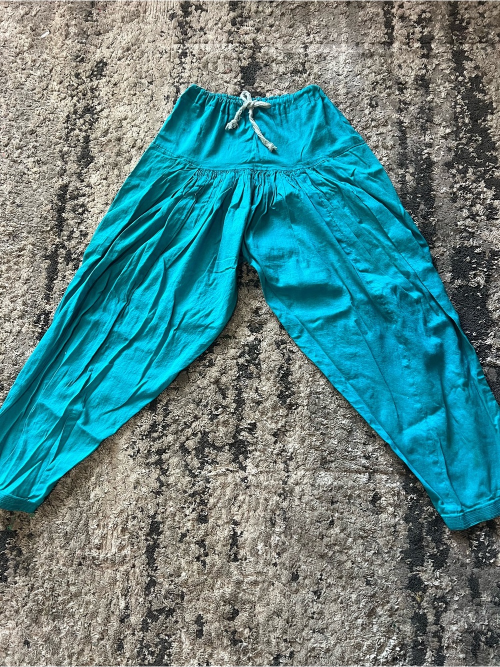 Turquoise Indian Harem Pants Boho Aladdin Wide Leg Drawstring